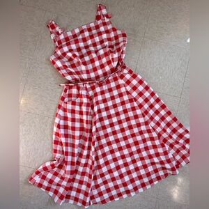 Collectif Red and White Gingham Dress